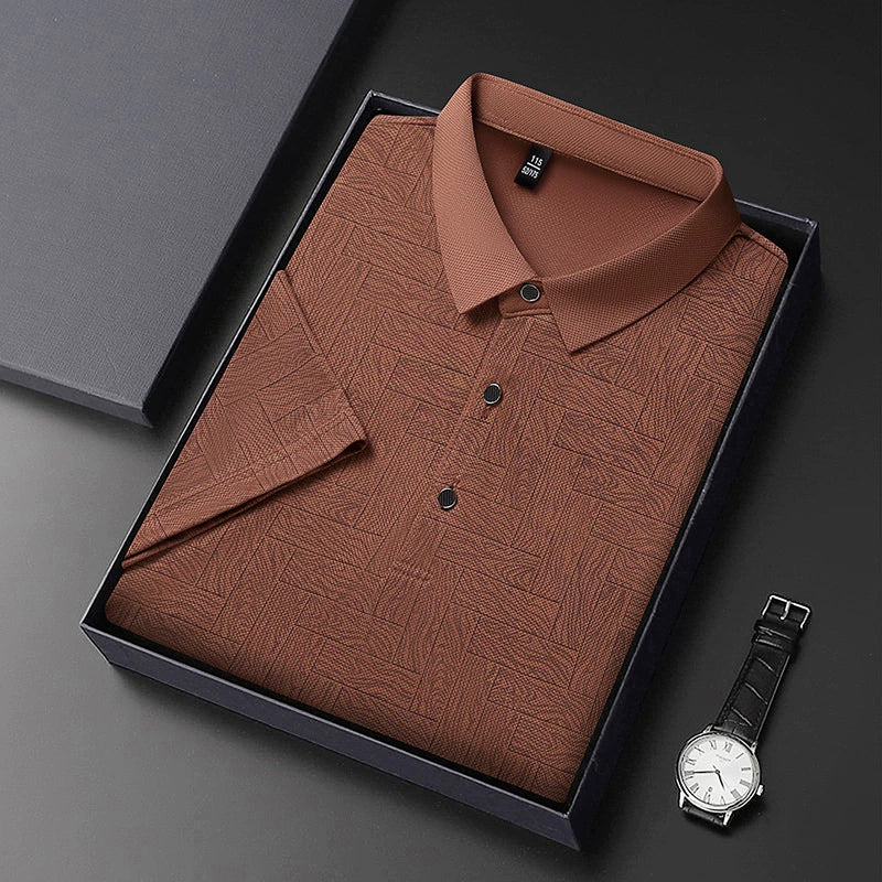 Men’s Breathable Patterned Polo Shirt