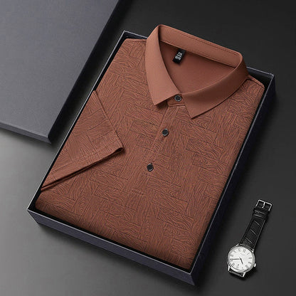 Men’s Breathable Patterned Polo Shirt