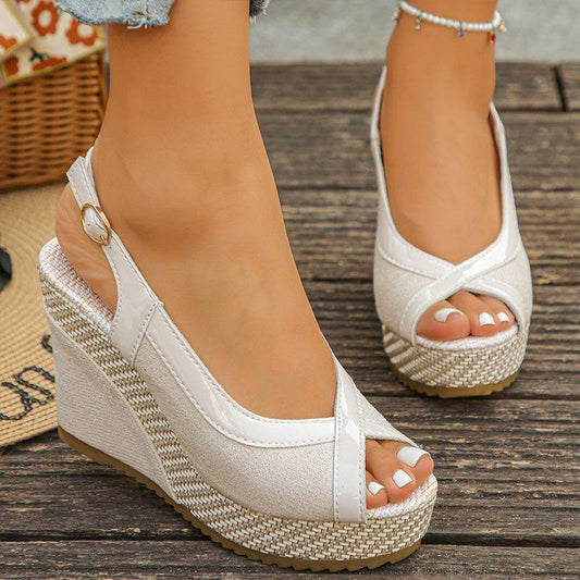 Women's Peep-Toe Platform Wedge Sandals