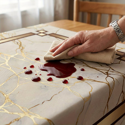 Marble Pattern Waterproof Dining Tablecloth