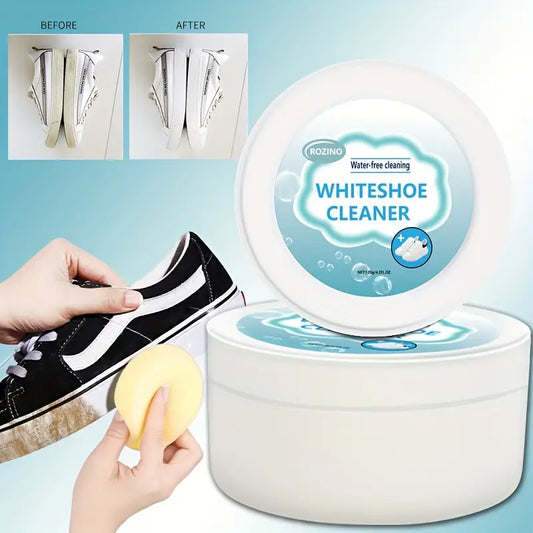 White Shoe Cleaning Cream & Brush - Disposable, Multi-functional