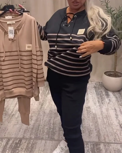 Striped ComfortFit Two-Piece Lounge Set