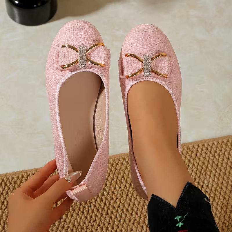 Women’s Bow Detail Fabric Ballet Flats