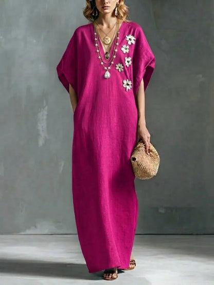 Women’s Loose Linen and Cotton Maxi Dress