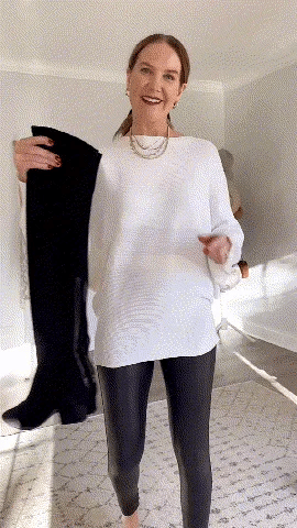 Women’s Boat Neck Batwing Rib-Knit Oversized Tunic Sweater