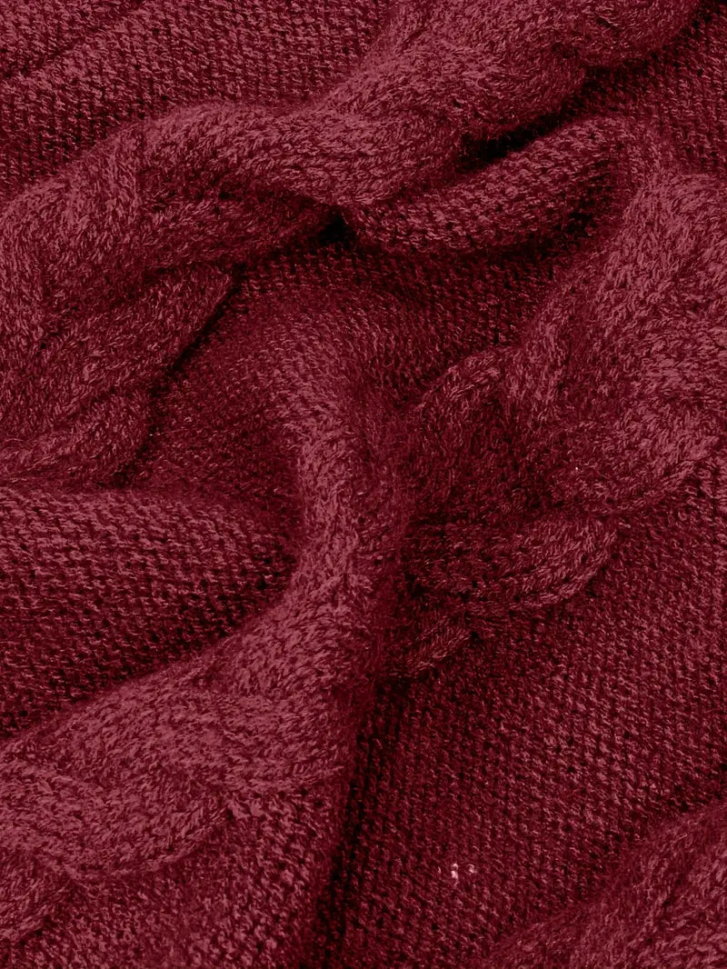 Women’s Cozy Cable Knit Turtleneck Dress