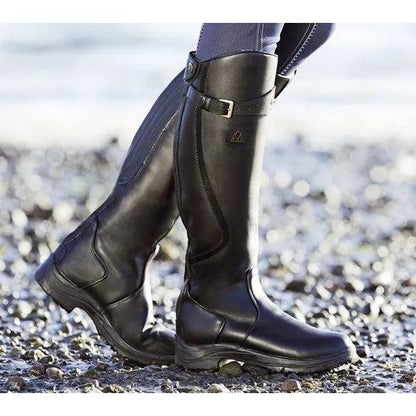 Women’s Waterproof Leather Zip Riding Boots