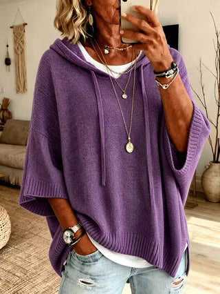 Women's Hooded Three-Quarter Sleeve Top