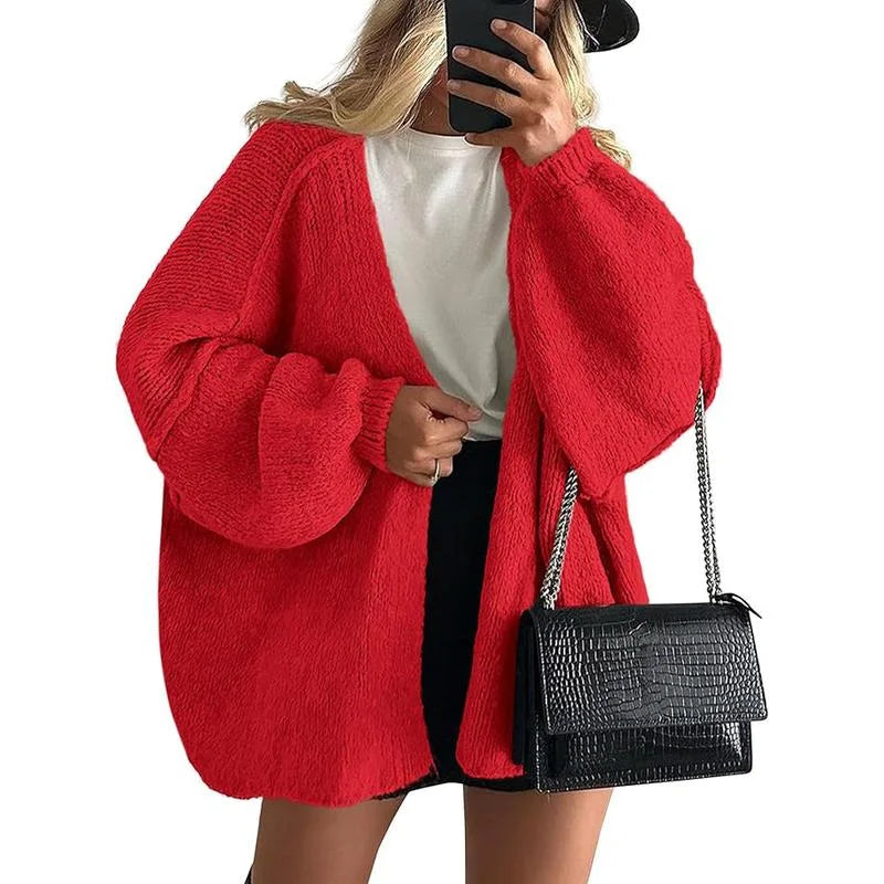 Women’s Relaxed Lantern Sleeve Open Cardigan