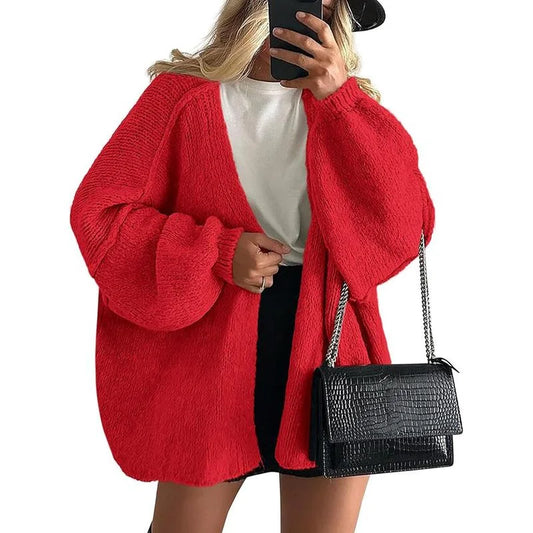 Women’s Relaxed Lantern Sleeve Open Cardigan