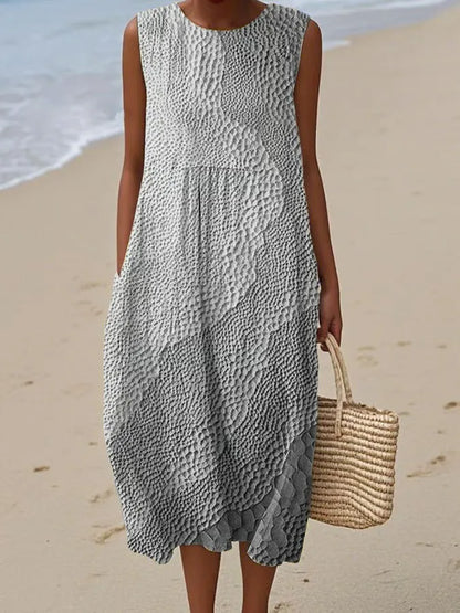 Women’s Ocean Breeze Sleeveless Summer Midi Dress