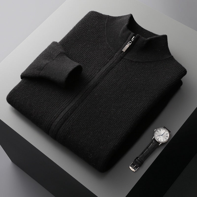 ZURICH Wool Zipped Cardigan
