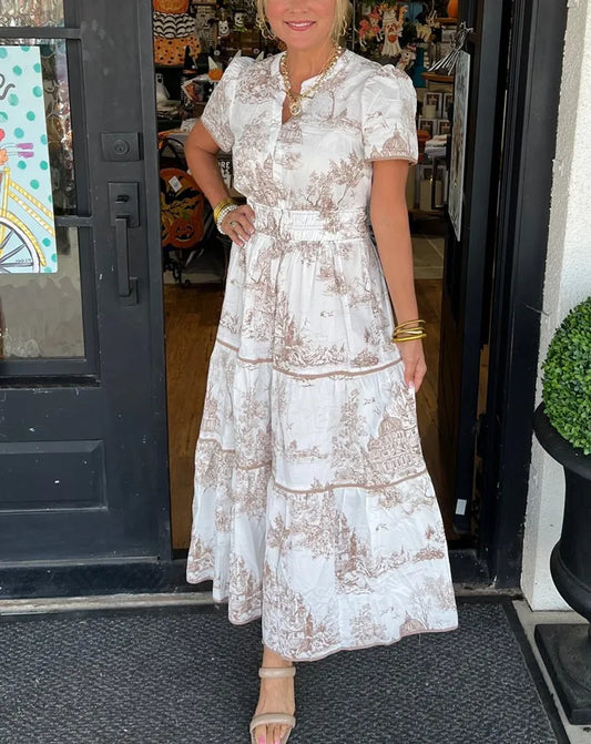 Vintage Toile Cotton Dress