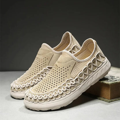 Men's Woven Perforated Slip-On Shoes