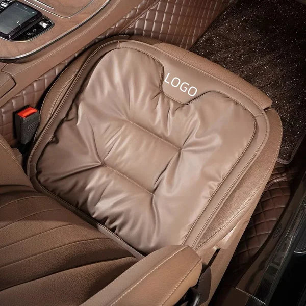 Soft Leather Car Seat Cushion Set with Anti Slip Silicone Backing