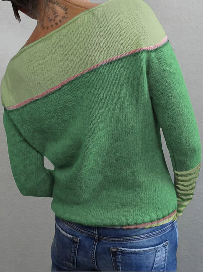 Women’s Striped Soft-Knit Everyday Long-Sleeve Jumper