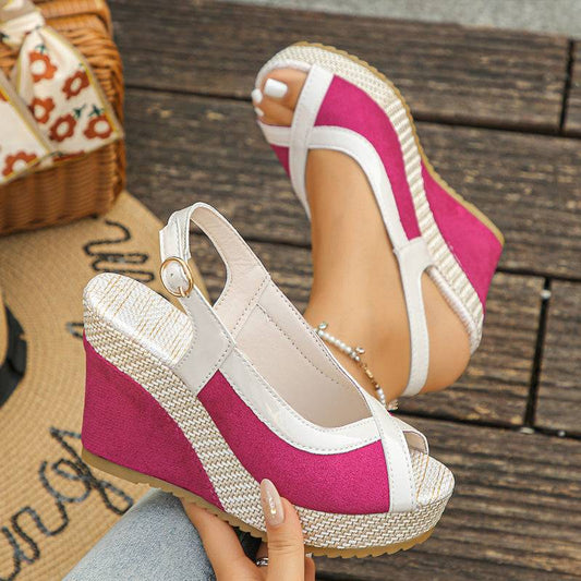 Women's Peep-Toe Platform Wedge Sandals