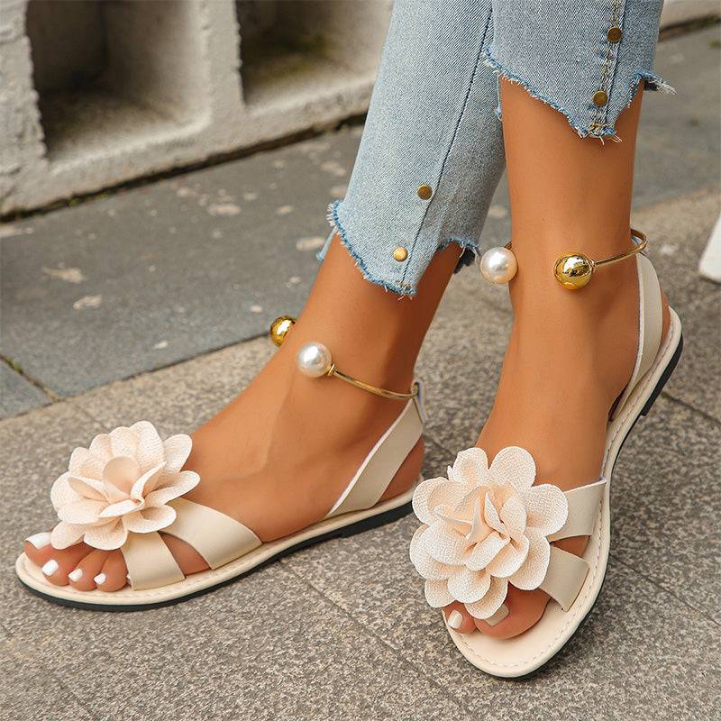 Women’s Flower Detail Flat Sandals