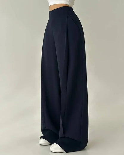 Women’s High-Waist Flowing Wide-Leg Trousers