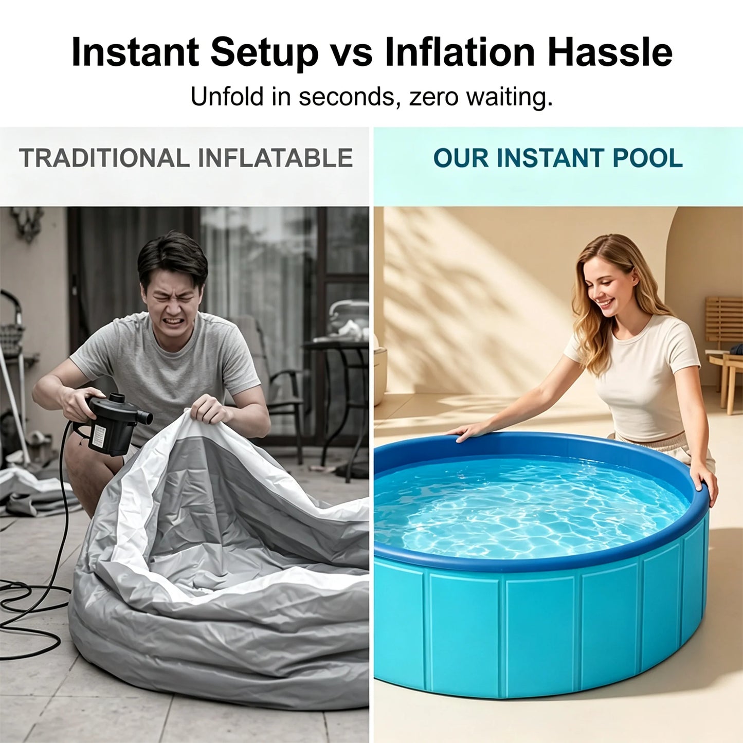 Large Foldable Family and Pet Wading Pool