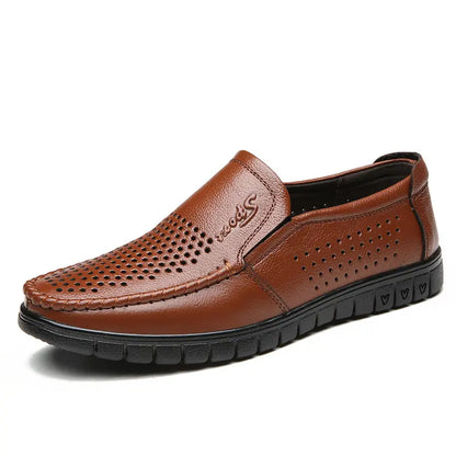 Classic Leather-Look Slip-On Shoes