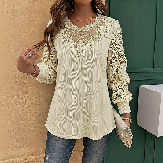 Women’s Lace Detail Textured Blouse