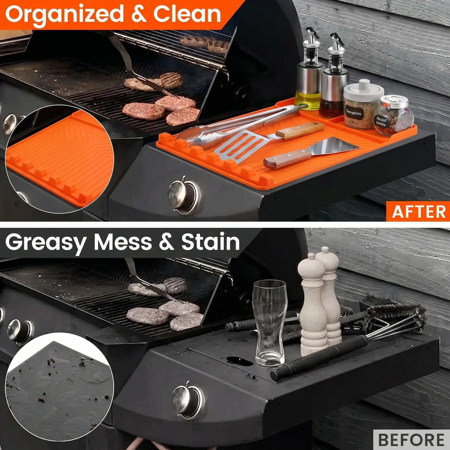 Silicone Grill Side Shelf Mat