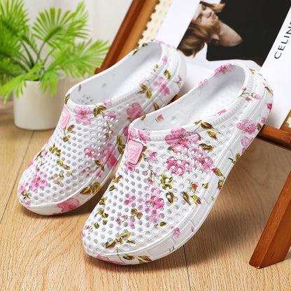 Women's Floral Print Ventilated Clog Slides