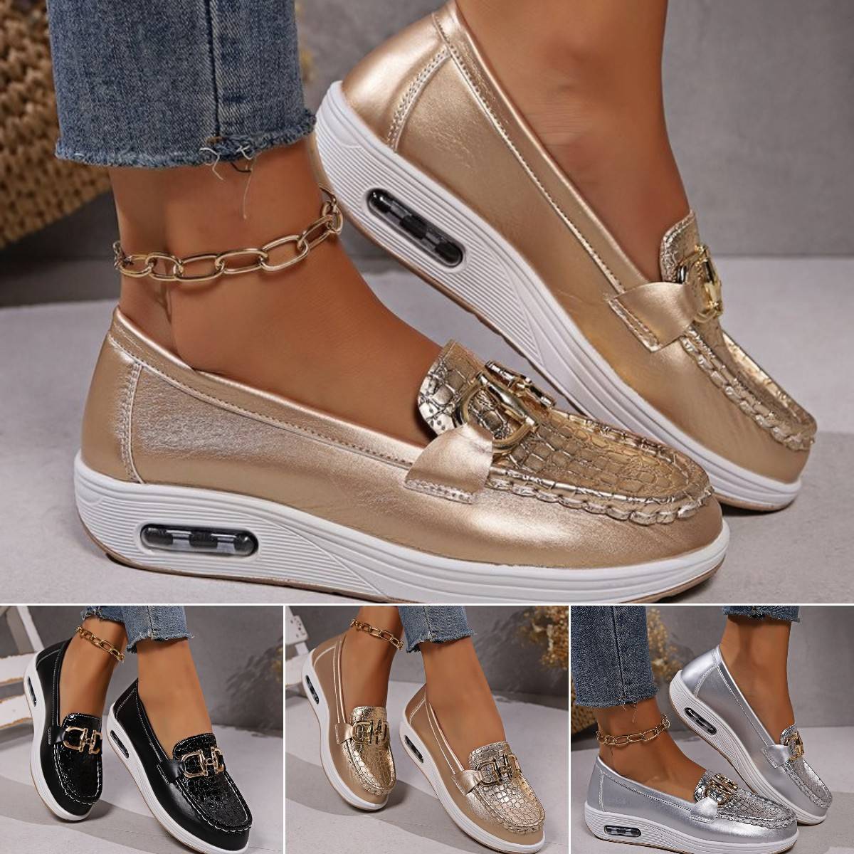 Women’s Buckled Platform Loafers
