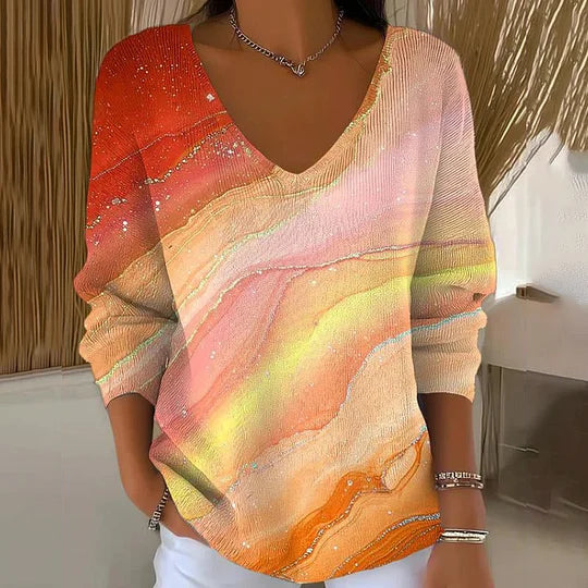 Knitted sweatshirt with long sleeves