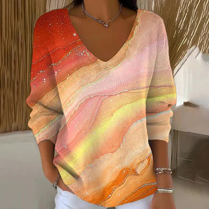 Knitted sweatshirt with long sleeves