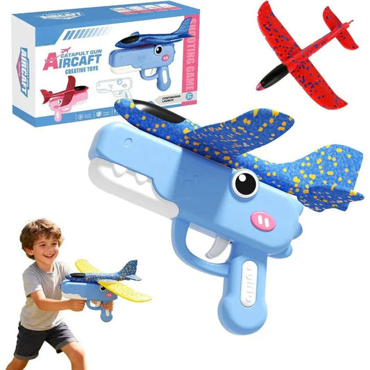 Kids DinoFly Foam Plane Launcher Toy Set