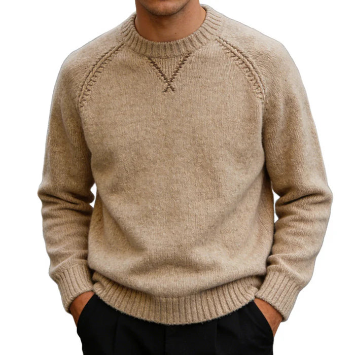 Men’s Vintage Crew Neck Raglan Knit Jumper