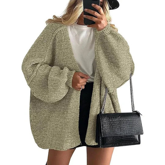 Women’s Relaxed Lantern Sleeve Open Cardigan