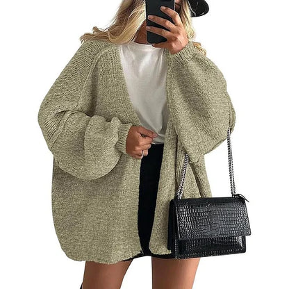 Women’s Relaxed Lantern Sleeve Open Cardigan
