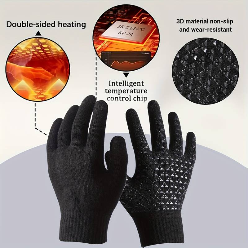 USB-Powered Heated Touchscreen Gloves with Auto Shut-Off