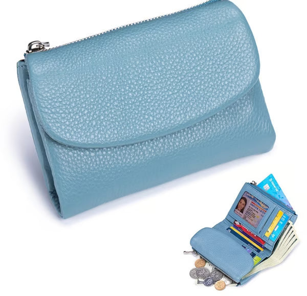 Pebble-Grain Leather-look RFID Wallet