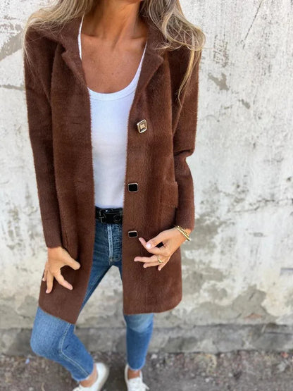 Women’s Casual Thick Lapel Coat