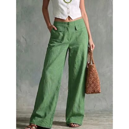 Women’s Cotton and Linen Wide-Leg Trousers