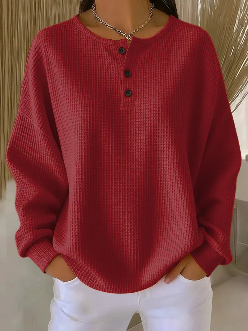 Women’s Textured Button-Collar Top