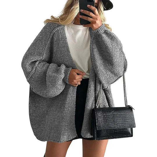 Women’s Relaxed Lantern Sleeve Open Cardigan