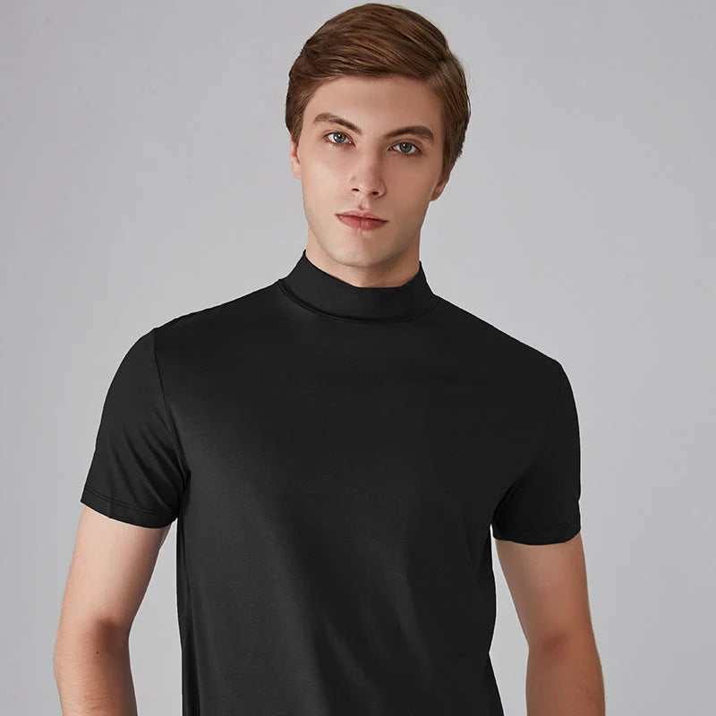 Men's Fitted High-Neck T-Shirt