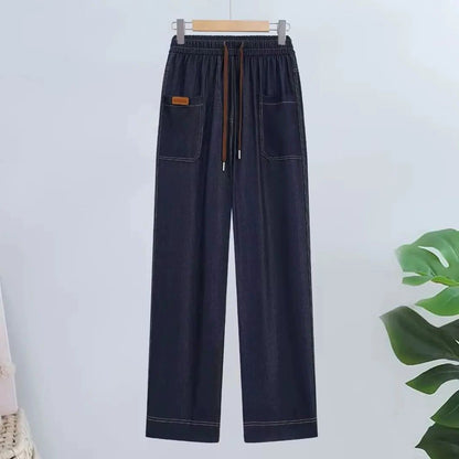 Women’s Adjustable Drawcord High Waist Straight Leg Trousers