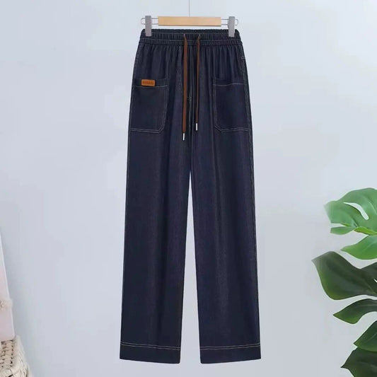 Women’s Adjustable Drawcord High Waist Straight Leg Trousers