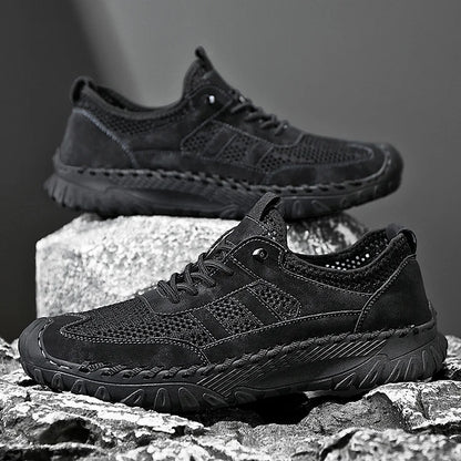 Men's Leather-Look Slip-On Hiking Shoes