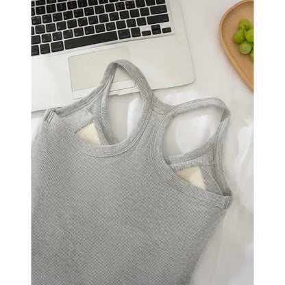 Women’s Ribbed Built-In Bra Tank Top