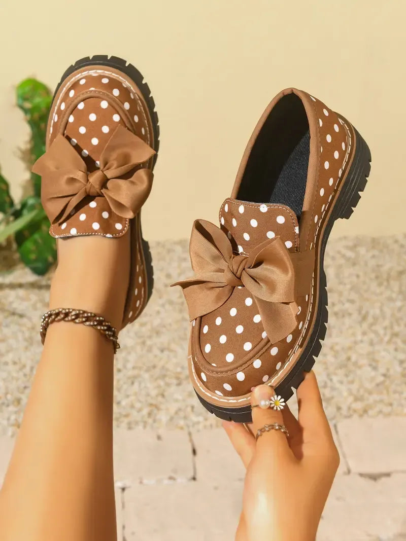 Women’s Polka Dot Bow Loafers