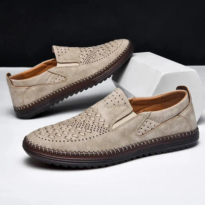 Men’s Handmade Leather-Look Loafers