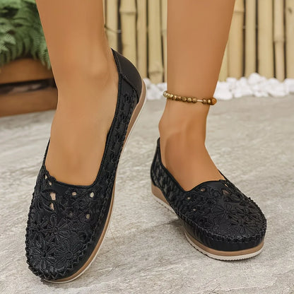 Women’s Breathable Hollow Embroidered Comfort Loafers