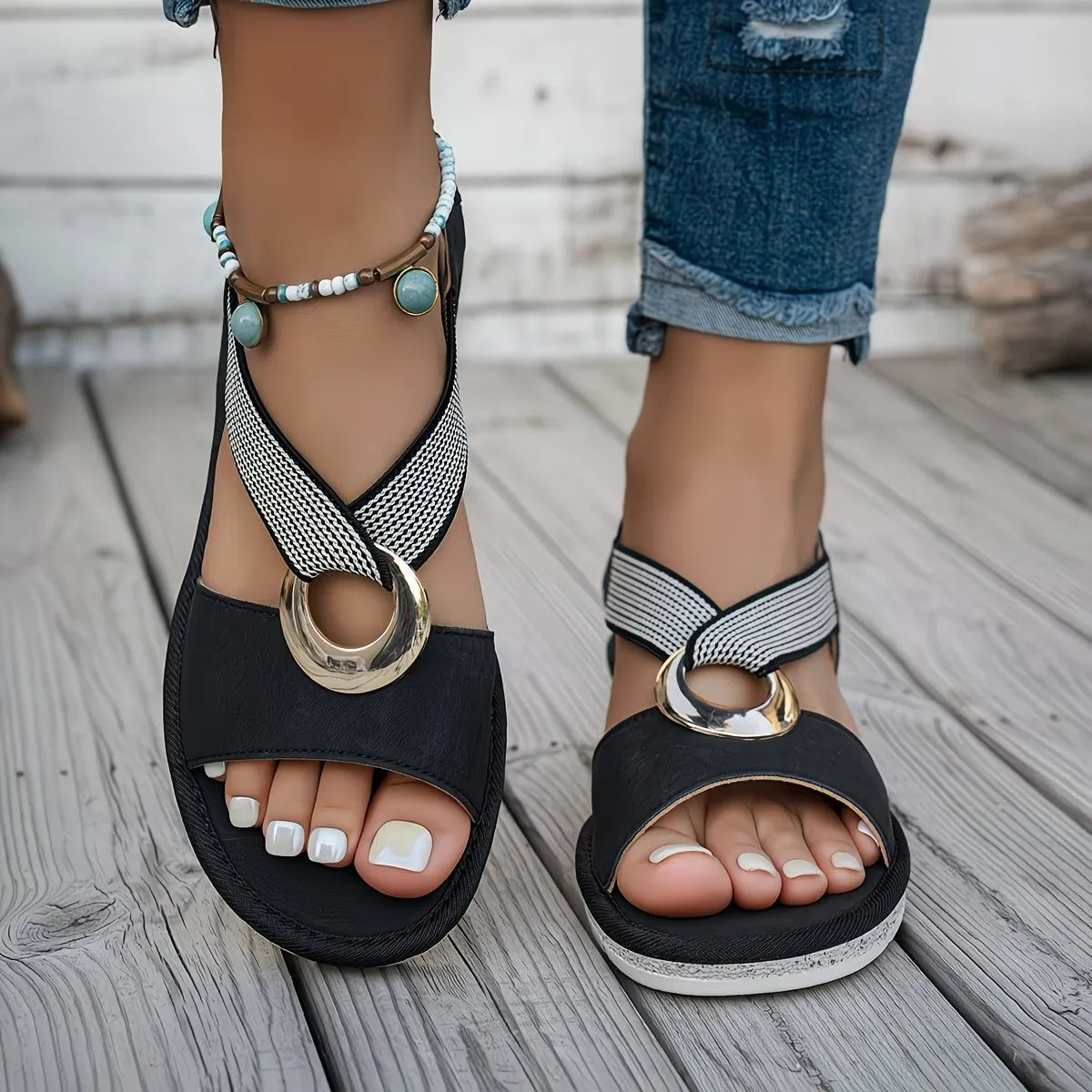 Women’s Buckle Detail Comfort Sandals